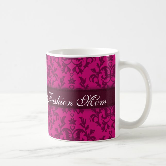Caneca De Café Moda mãe mama mães rosas ricas e damasco (Direita)