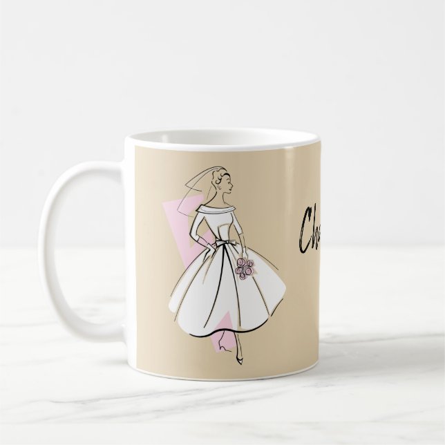 Caneca De Café Moda Noiva Nome Neutro (Esquerda)