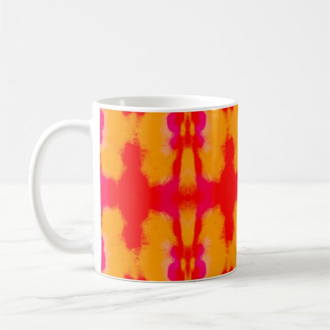 Caneca De Café Moda Red Boho. Carpete Persa. Camada de Aquarela (Esquerda)