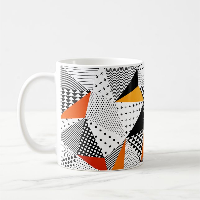 Caneca De Café Moda Triangular: Elegância Poligonal Vintage. (Esquerda)