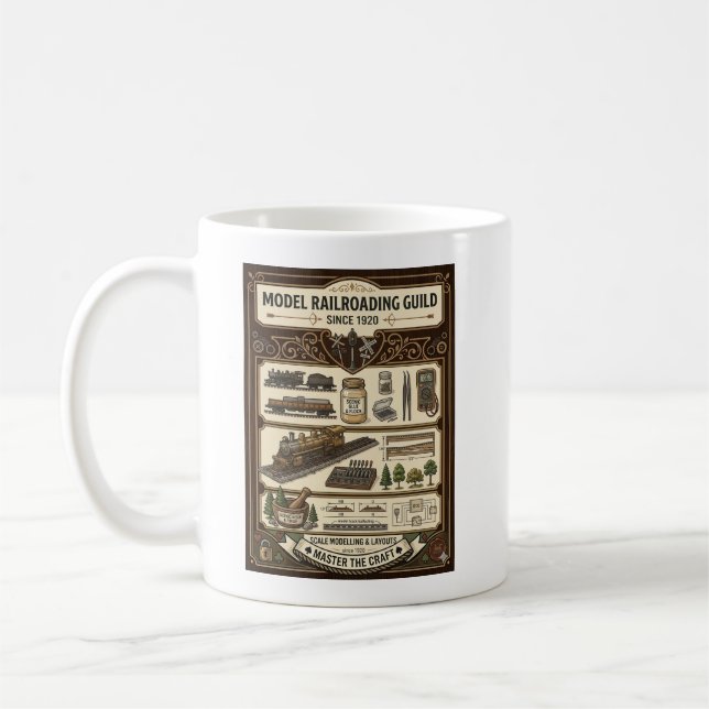Caneca De Café Model Railroading Guild - Master of the Miniature  (Esquerda)