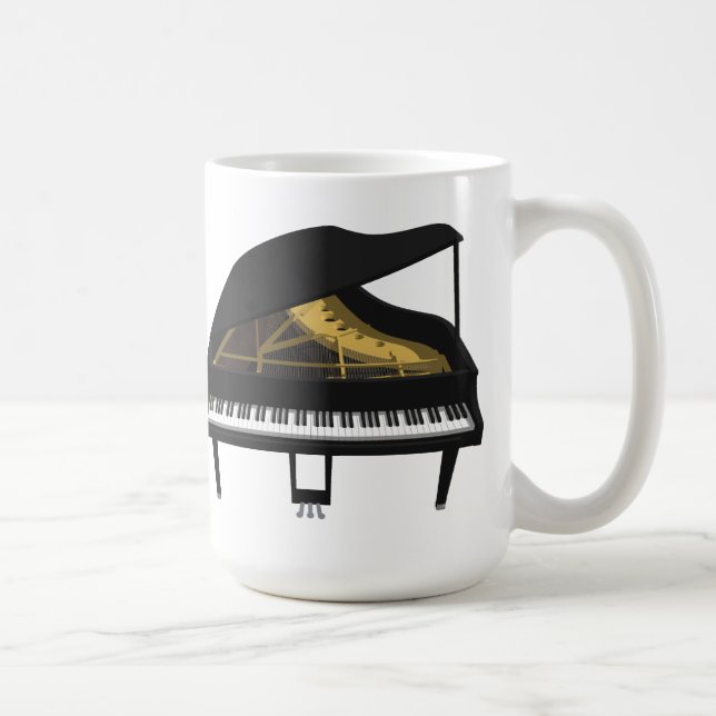 Caneca De Café modelo 3D: Piano de cauda preto: (Direita)