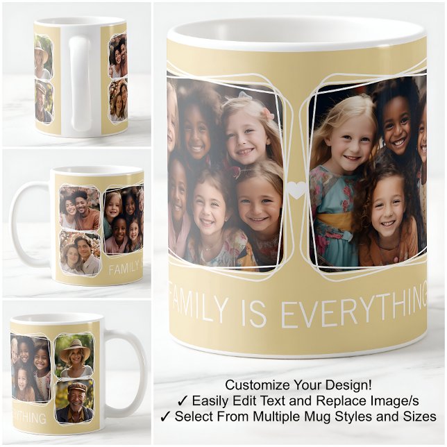 Caneca De Café Modelo amarelo C62 de Colagem de Fotografias da Me (Criador carregado)