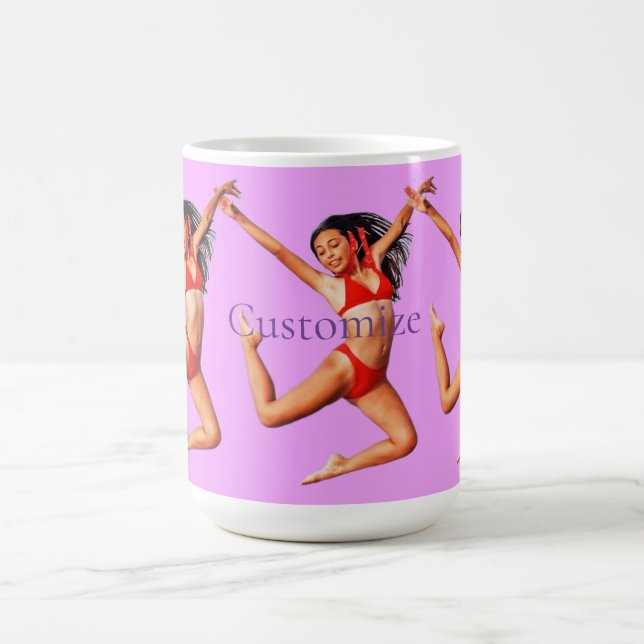 Caneca De Café Modelo Bikini Dançando Thunder_Cove (Centro)