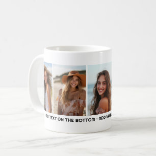 Caneca De Café Modelo de 5 Fotos Moderno Texto Minimalista Abaixo