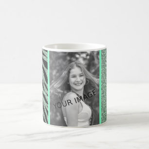Caneca De Café Modelo de Brilho com Estampa de Animal Zebra Azul 