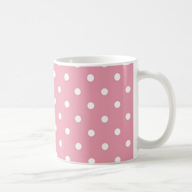 Caneca De Café Modelo de café com Bolinhas rosa Rosa (Direita)