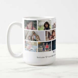 Caneca De Café Modelo de Colagem de 16 Fotos e Texto Personalizad