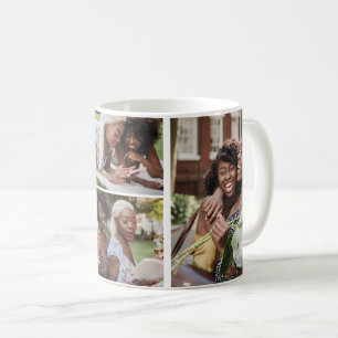 Caneca De Café modelo de colagem de 4 fotos personalizado