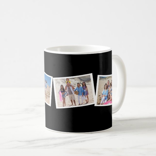 Caneca De Café modelo de Colagem de Fotografias Personalizado (Frente Esquerda)