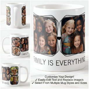 Caneca De Café Modelo de Colagem de Fotos Modern Memory 6 Branco