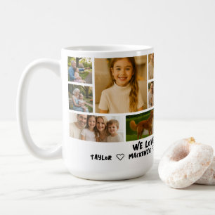Caneca De Café Modelo de Colagem Personalizada com 14 Fotos e Tex