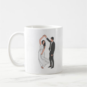 Caneca De Café Modelo de Convite de Casamento Elegante - Flo Româ
