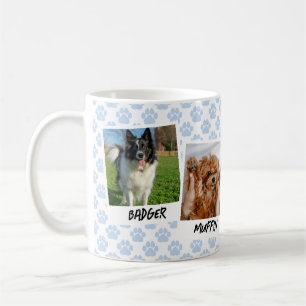 Caneca De Café Modelo de Foto Blue Paws 4 para Cachorros