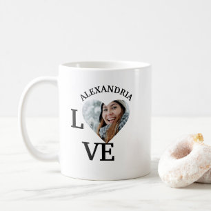 Caneca De Café Modelo de foto de coração de amor personalizado mo