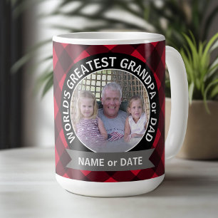 Caneca De Café Modelo de Foto Personalizada do Avô para o Maior