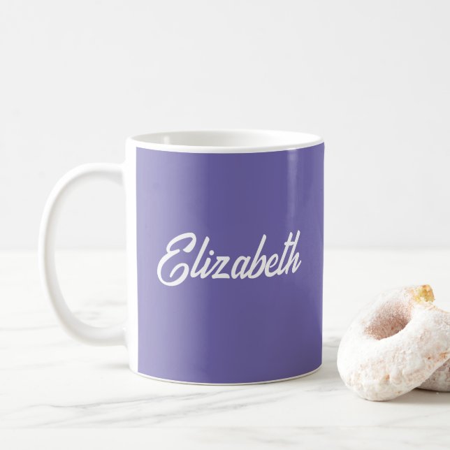 Caneca De Café Modelo de Script Personalizado Adicionar Nome Peri (Com Donut)