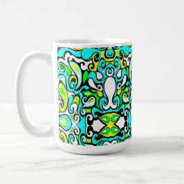 Caneca De Café modelo de vintage retro swirl 60s 70s
