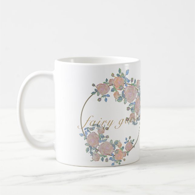 Caneca De Café Modelo elegante de rosa (Esquerda)