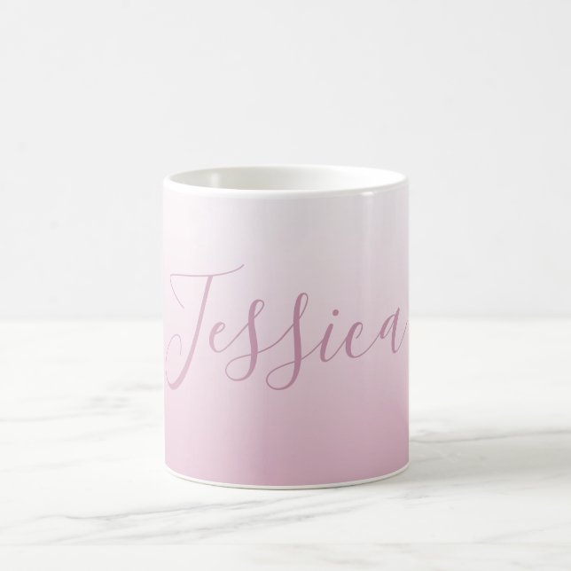 Caneca De Café Modelo Elegante e rosa editável (qualquer cor) (Centro)