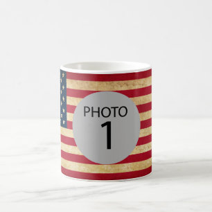Caneca De Café Modelo FOTO personalizável no sinalizador EUA