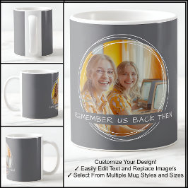 Caneca De Café Modelo Mensagem de Foto Lembrança Amigos Cinza C19