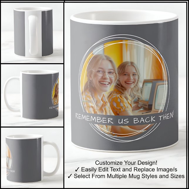 Caneca De Café Modelo Mensagem de Foto Lembrança Amigos Cinza C19 (Criador carregado)