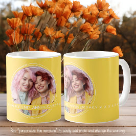 Caneca De Café Modelo Mensagem de Foto Lembrança Amor Amarelo C61