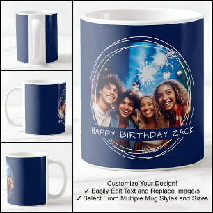 Caneca De Café Modelo Mensagem de Foto Lembrança Aniversário Mari