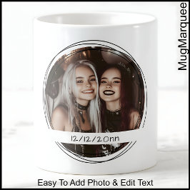 Caneca De Café Modelo Mensagem de Foto Lembrança Festa Branco C00