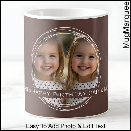 Caneca De Café Modelo Mensagem de Foto Lembrança Pai Marrom C33