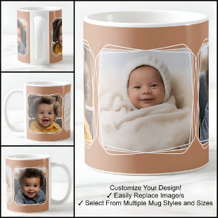 Caneca De Café Modelo Moderno de Colagem de Fotos para Instagram 