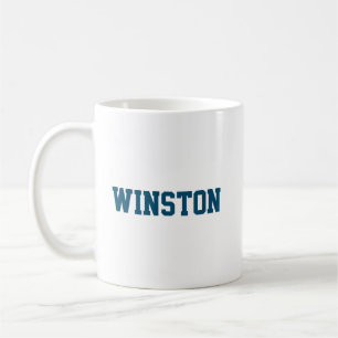Caneca De Café Modelo Personalizado Branco e Azul marinho