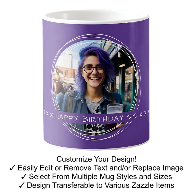 Caneca De Café Modelo Photo Message Keepsasasaame Sister Purple C (Criador carregado)