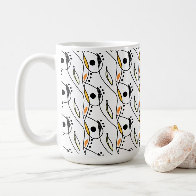 Caneca De Café Modern Abstract Art Coffee Mug #1 (Com Donut)