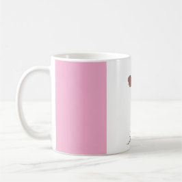 Caneca De Café Modern Abstract Pink and White Personalized Coffee