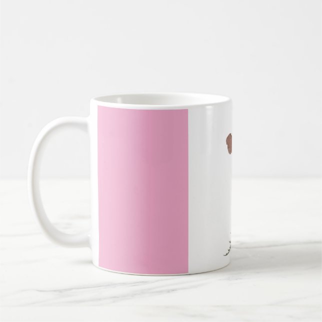 Caneca De Café Modern Abstract Pink and White Personalized Coffee (Esquerda)