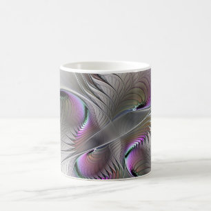 Caneca De Café Modern Abstrato Shy Fantasy Figura Arte Fractal