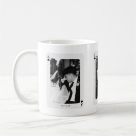 Caneca De Café Modern Ace of Spades 3 Couple Photos Custom
