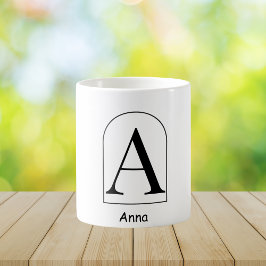 Caneca De Café Modern Arch Initial Monogram Coffee Mug