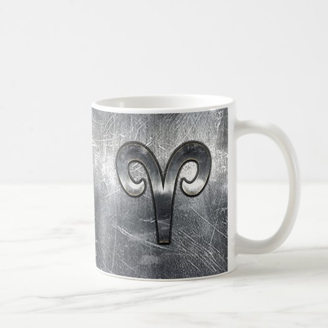 Caneca De Café Modern Aries Zodiac Sinal Grunge Estilo Desconfort (Direita)