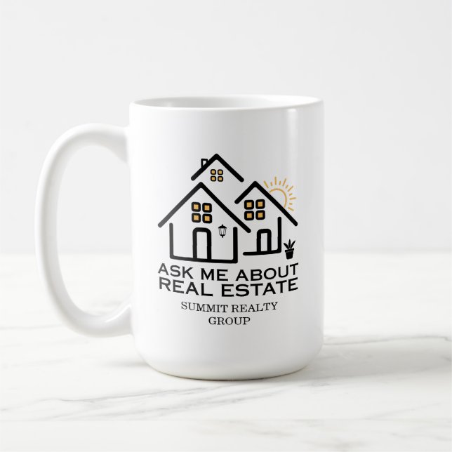 Caneca De Café Modern Ask Me About Real Estate  (Esquerda)