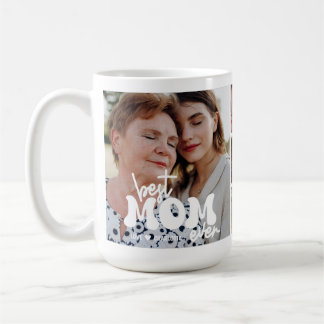 Caneca De Café Modern Best Mom Ever Custom Photo Collage Mother