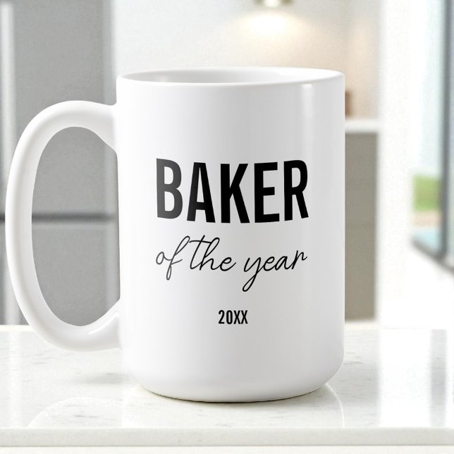 Caneca De Café Modern Black Typography Simple Personalized Baker (Modern Black Typography Simple Personalized Baker Coffee Mug)