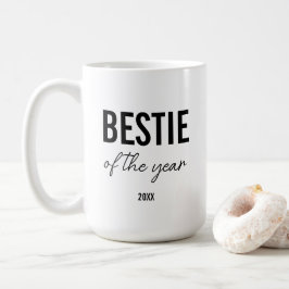 Caneca De Café Modern Black Typography Simple Personalized Bestie