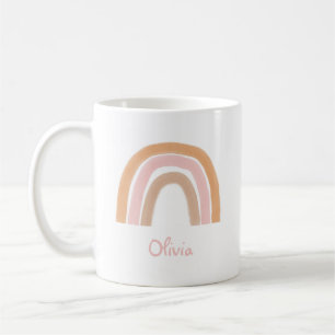 Caneca De Café Modern Boho Rainbow Name Mug
