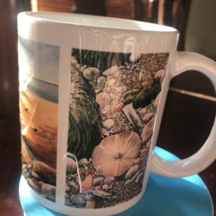 Caneca De Café MODERN Browns & Greens/ White BeACHES PINTANDO can