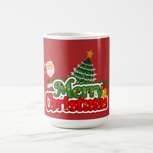 Caneca De Café Modern Christmas Tree Painting Colorful (Centro)