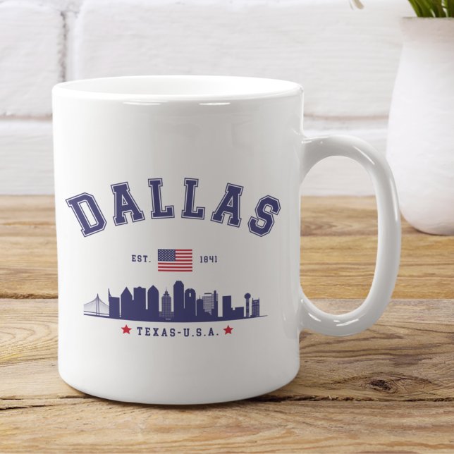 Caneca De Café Modern Cityscape of Dallas Texas (Criador carregado)