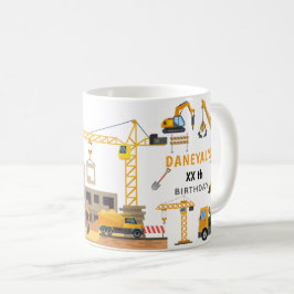 Caneca De Café Modern Construction Simple Kid's Birthday
